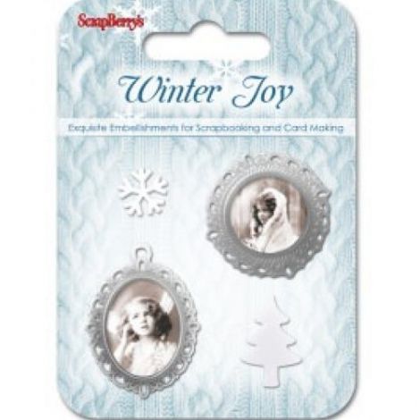 Elementy metalowe Scrap Berry's Ramki Winter Joy 2, 4szt